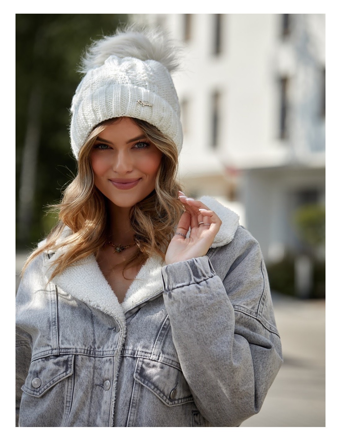 Cream winter hat C12 - Online store - Boutique